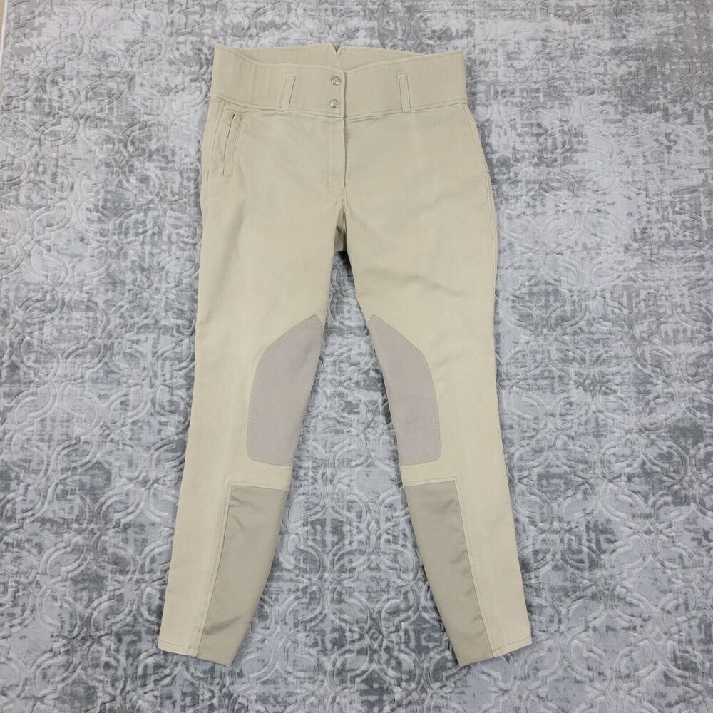 Horze Schooling Equestrian Riding Pants Women 32 Beige Breeches High Waist